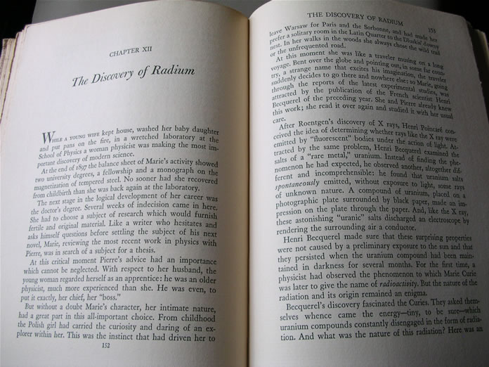 The discovery of radium from the 1938 edition of MADAME CURIE